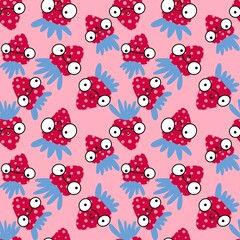 Cartoon summer fruit seamless strawberry pattern for birthday wrapping paper