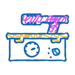 geiger counter nuclear energy doodle icon sketch vector. geiger counter nuclear energy sign. isolated symbol illustration