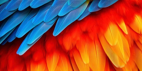 Obraz premium Macaw feathers background, Scarlet Macaw