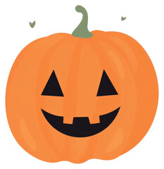 Halloween pumpkin with carved face