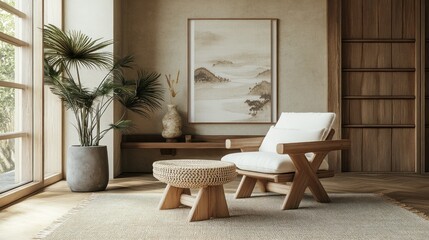 Minimalist Living Room with Natural Elements