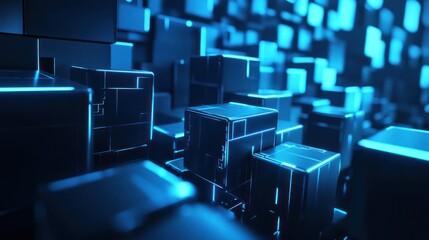 Obraz premium Abstract Glowing Cubes