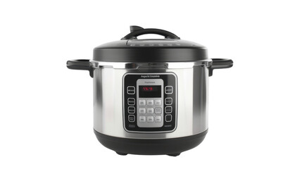 Compact air fryer on white background