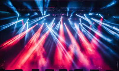 Fototapeta premium Stage lights at concert during rock festival