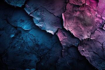Fototapeta premium Dark background with blue and magenta highlights and textures.