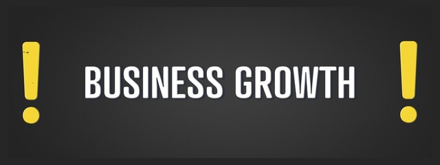 Business Growth. A blackboard with white text. Illustration with grunge text style.