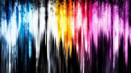 Abstract background with vertical lines in blue, yellow, and pink.