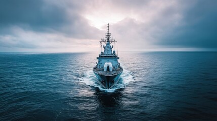 Sleek Marine Vessel Navigating Calm Waters