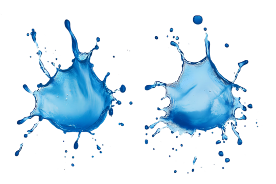 Éclaboussures de peinture bleue sur fond transparent, PNG