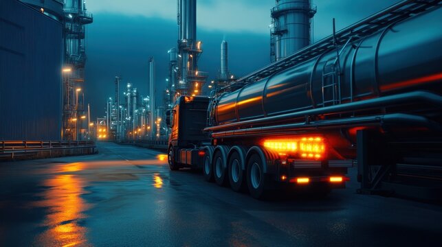 Tanker Truck at Night