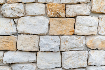 Obraz premium Close-up of rustic stone wall texture