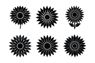 Fototapeta premium Sunflower Silhouette Bundle, featuring floral designs perfect for mugs, books, T-shirts, and more. Ideal for printing, crafting, or digital projects. Download now.