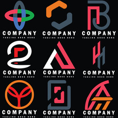 Free vector set of company logo design