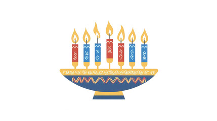Flat Hanukkah Plate Icon, Beautifully Designed for Festive Table Settings, PNG File, Transparent Background