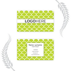 Print green business card template.