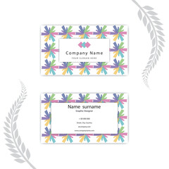 Print a Personal business card template with a modern design.