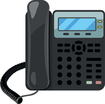 Landline office phone cartoon icon. Business communication symbol