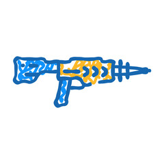 laser gun weapon military doodle icon sketch vector. laser gun weapon military sign. isolated symbol illustration