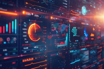 Obraz premium Visual data analysis software for marketing and investment decisions.