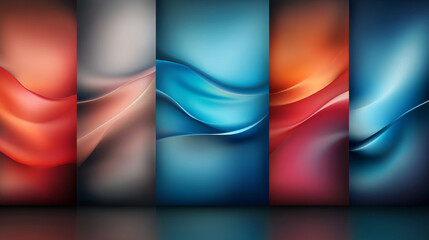 Fototapeta premium Abstract wave background with five different colors.