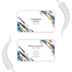 Print Abstract elegant Business card colorful design.