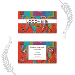 Print hand drawing business card template.