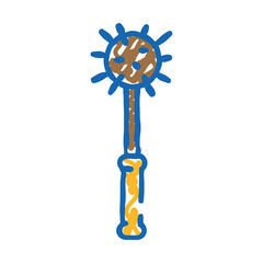 Obraz premium mace weapon military doodle icon sketch vector. mace weapon military sign. isolated symbol illustration