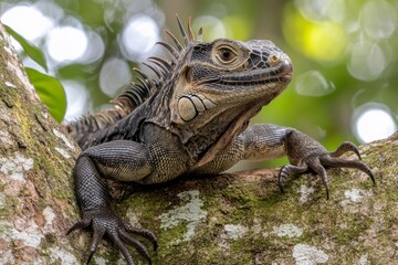 Obraz premium Beach Coast, Manuel Antonio National Park, Spiny Tail Iguana Lizard (Ctenosaura similis)
