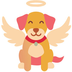 Fototapeta premium Whimsical Angel Dog with Wings and Halo Vector Illustration