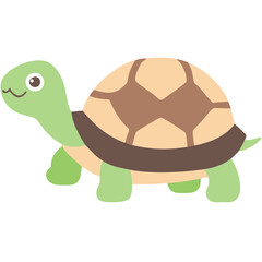 Obraz premium Cute Green Turtle Vector Illustration for Children's Educational Materials