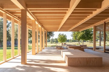 An interior view of the site of a residential construction project