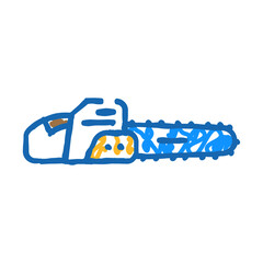 chainsaw weapon military doodle icon sketch vector. chainsaw weapon military sign. isolated symbol illustration