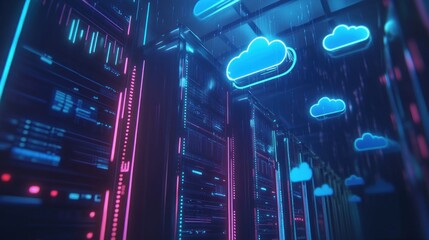 Fototapeta premium Cloud Computing Data Center