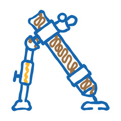 mortar weapon military doodle icon sketch vector. mortar weapon military sign. isolated symbol illustration