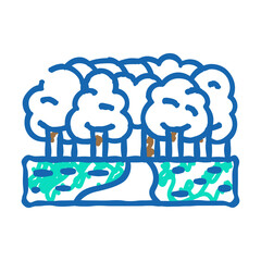 forest walk autumn season doodle icon sketch vector. forest walk autumn season sign. isolated symbol illustration