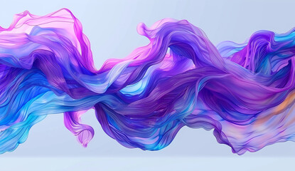 Obraz premium Abstract colorful smoke waves swirl in motion, creating a smooth and flowing pattern against a white backdrop