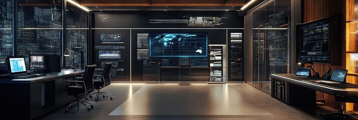 high-tech spy agency office