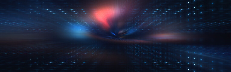 Fototapeta premium Light neon tunnel, abstract neon background.