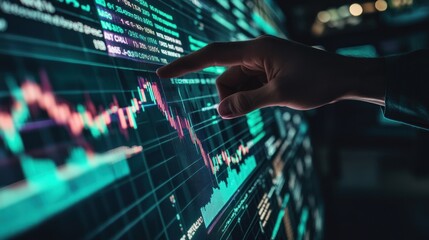 Hand Pointing at Stock Market Data