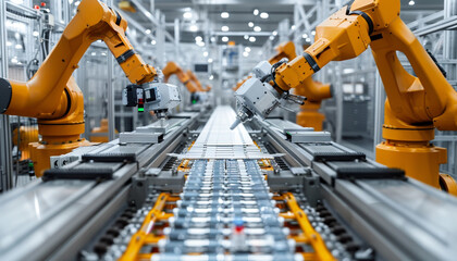Fototapeta premium Advanced Machinery in Electron Production Factory