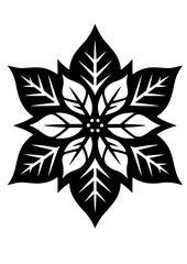 Fototapeta premium Poinsettia flower SVG, Christmas Flower Clipart, Winter Flower Silhouette, Poinsettia Vector, Nature SVG, Leaves SVG, Cut file for Cricut SVG, JPG, PNG