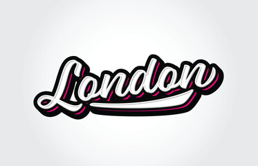 London Hand Lettering Art Vector Template