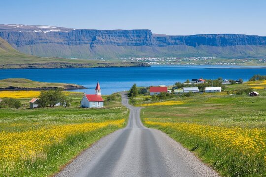 Danish village Husar on Kalsoy Island, Faroe Islands