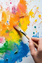 Fototapeta premium The studio of a Latin artist who paints with watercolors
