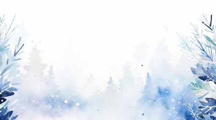 Obraz premium watercolor winter background featuring festive elements for Christmas and New Year celebrations， for invitations and holiday-themed designs, evokes the joy and warmth of the holiday season. 