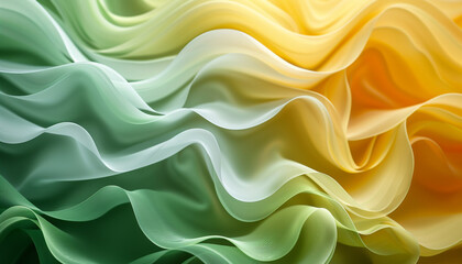 Obraz premium Abstract Layers of Green and Yellow Hues Blending