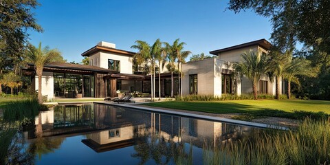 Obraz premium modern residential house in florida