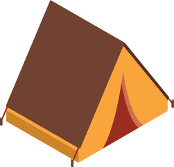 Camping tent isometric icon. Outdoor vacation travel