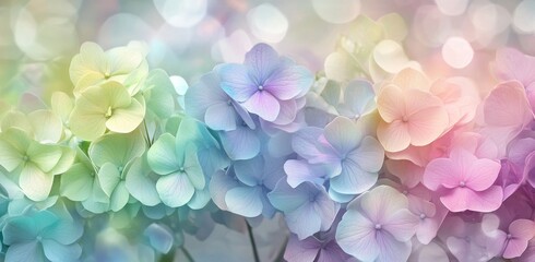 A seamless background closeup of purple hortensia flowers in ice