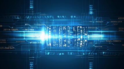 Abstract technology background showcasing digital data flow for network capabilities and innovation